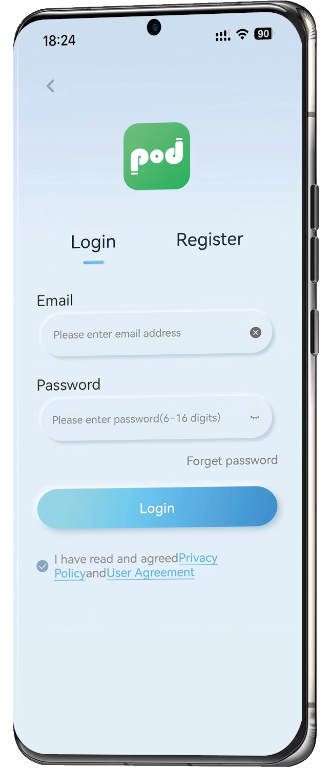 EFINIYA App Interface
